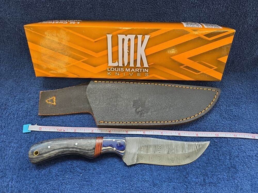 Hunting Bowie Knife 9.5 Inch Custom Forged Damascus Blade LMK Knives #7675